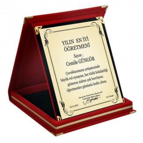 Öğretmenler Günü Hediyesi İsimli Plaket
