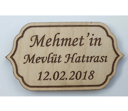 Ahşap Magnet (Söz, Nişan, Düğün, Mevlüt Hediyeliği)